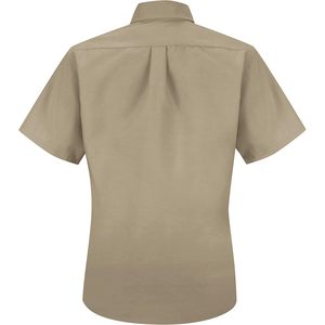 เดรสเชิ้ตผ้าป๊อปลินแขนสั้นลายทางสไตล์เกาหลีสำหรับผู้หญิง ไซส์ใหญ่/XL ทรงหลวม เหมาะสำหรับใส่ทำงาน - Product Image 1