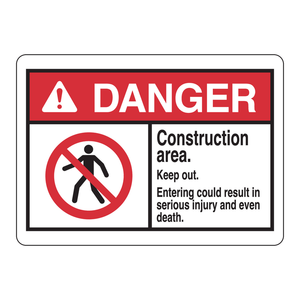 Panneau de signalisation de zone de chantier dangereuse - Panneau d'avertissement autoportant haute visibilité pour intérieur/extérieur avec impression UV - Product Image 2