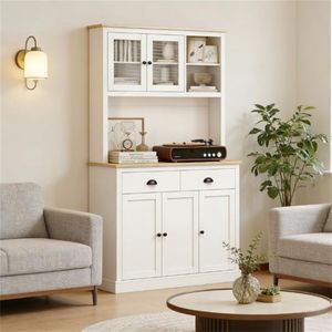 <b>White</b> Vertical Cutlery <b>Storage</b> <b>Cabinet</b> for Living Room - Product Image 1