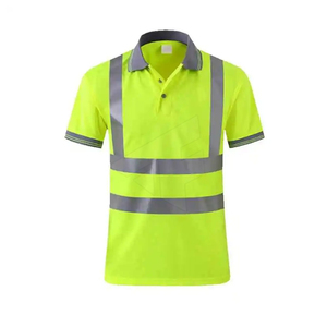 เสื้อโปโลนิรภัยแบบเรืองแสงพร้อมแถบสะท้อนแสงสำหรับพนักงานควบคุมการจราจร ไซส์ใหญ่ ผ้ากันยับ ต้านเชื้อแบคทีเรีย สวมใส่สบาย - Product Image 1