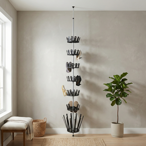 MIT DIY Meuble de rangement moderne pour la maison, présentoir à chaussures rotatif à 6 niveaux en métal, Taïwan EBay - Product Image 1