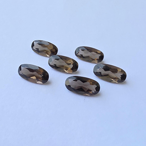 Quartz fumé naturel, taille facetée, grande forme ovale, calibré, qualité AAA+, pierre précieuse pour la fabrication de bijoux - Product Image 6