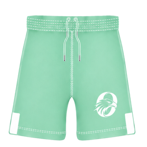 Conjunto de Uniforme de Rugby de Manga Corta en Verde Menta Claro y Blanco, Jersey de Rugby con Cuello Redondo y Estampado Gráfico, Pantalones Cortos con Cordón, Ropa Deportiva para Equipo - Product Image 5