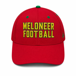 Casquette Snapback en maille rouge Meloners Football avec logo brodé sur le panneau avant, unisexe, ajustable, 6 panneaux - Product Image 3