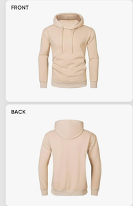 Sweat à capuche pour homme, hiver, décontracté, en sherpa tricoté 330g, logo personnalisé, col à capuche, cordon de serrage, respirant, écologique - Product Image 2
