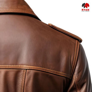 แจ็คเก็ตหนังแท้แบบสั่งทำพิเศษสำหรับผู้ชาย ยี่ห้อ Ryan Pro Gear เนื้อผ้านุ่มสบาย ระบายอากาศได้ดี พร้อมโลโก้สั่งทำ เป็นมิตรต่อสิ่งแวดล้อม - Product Image 3