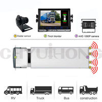 7-Zoll 1080P AHD Visuelles LKW-Einparkhilfesystem mit 4 Sensoren und 18 LED-Nachtsichtkamera für Schwerlastbusse zur Rückfahrsicherheit