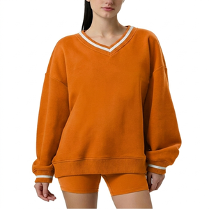 <b>Women</b> <b>V</b> <b>Neck</b> <b>Sweatshirt</b> Classic Fit Pullover Comfortable Cotton Fabric Casual Wear Long Sleeve Lightweight Stylish Top - Product Image 6