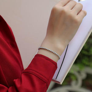 Pulsera de Moissanita con Corte Brillante Redondo, Engaste de Diamantes en Canal, Joyería Clásica para Uso Diario - Product Image 3