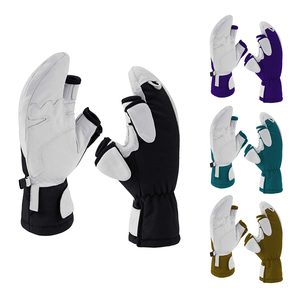 Wholesale Fashion Real Rabbit Fur <b>Gloves</b> for Women Warm Winter Fingerless Leather Knitted Wrist <b>Gloves</b> - Product Image 5