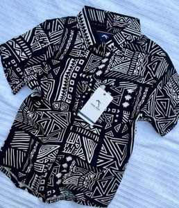 เสื้อเชิ้ตลำลองแขนสั้นพิมพ์ลายใบไม้เขตร้อนสีน้ำเงินสำหรับเด็กผู้ชาย เสื้อเชิ้ตผ้าทอทรงปกติ ปกเสื้อแบบกระดุมเดี่ยว - Product Image 2