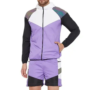 Conjunto Deportivo de Invierno para Hombre, Chaqueta Cortavientos de Nailon Personalizada, Sudadera con Cremallera y Pantalones Cortos, Diseño 2 en 1 Impermeable y Ecológico - Product Image 4