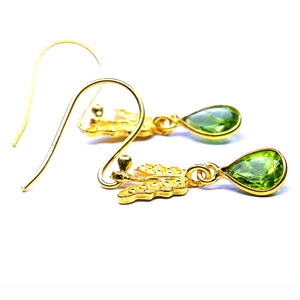 <b>Gold</b> Plated Butterfly Drop <b>Earrings</b> With <b>Peridot</b> Gemstone For Women Cute Fashion Dangle Jewelry Party Style - Product Image 4