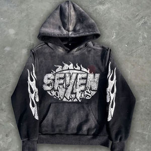 Conjunto de Sudadera con Capucha y Pantalones Deportivos de Felpa Francesa 100% Algodón, Lavado Ácido, con Estampado Puff y Logotipo Personalizado OEM - Product Image 4