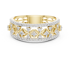 Bague REGAL LETTICE en diamant de laboratoire, or blanc 18 carats plaqué rhodium, avec pierres latérales, pour fiançailles, mariage, soirée, événement glamour, usage quotidien - Product Image 6
