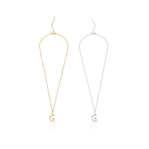 Collana con Ciondolo a Forma di Lettera G in Diamante, Catena a Serpente in Acciaio Inossidabile, Design Minimalista Unisex per Uso Quotidiano, 6mm - Product Image 2