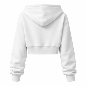 Bulk Custom Cropped Hoodie with <b>Zip</b> - Premium Quality Women's Sweatshirt for Wholesale Supply - Product Image 2