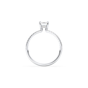 Anillo REYES de diseño original en plata de ley 925 con corte esmeralda y moissanita de 1.16 quilates con halo oculto para mujer, joyería con certificación GRA. - Product Image 6