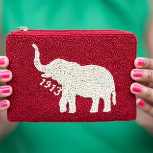 Monedero Pequeño con Bordado de Cuentas Hecho a Mano Tradicionalmente por MULTI CRAFT, con Diseño de Elefante, Elegante, Lujoso, Nuevo y Bonito - Product Image 1