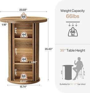 Authentic Barrel Style <b>Bar</b> <b>Table</b> | Industrial Rustic High-Top | Direct Factory Export - Product Image 2