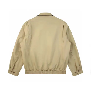 Chaqueta Bomber Beige para Hombre, Color Sólido, Cierre de Botones Personalizado en la Parte Delantera, Ropa Casual de Invierno, Corte Regular, Poliéster - Product Image 2
