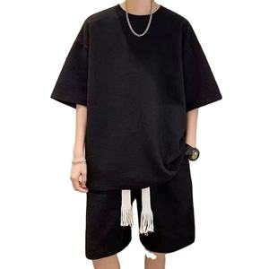 Conjunto de Dos Piezas de Camiseta de Manga Corta y Pantalones Cortos de Punto Waffle con Diseño de Logotipo Personalizado a Precio de Fábrica en China, Bangladesh - Product Image 1