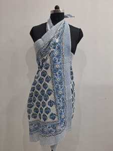 Premium Hand Digital Print Floral Cotton Sarong <b>Beach</b> Wrap Pareo Swim Cover Breathable Lightweight Summer Scarf Resort Wear - Product Image 5