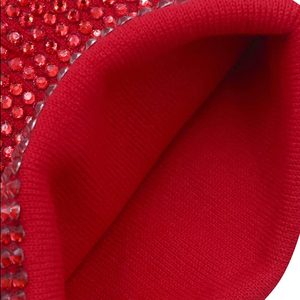 Gorro de punto con diamantes de imitación, cálido, para invierno, moderno, informal, para uso diario, producción en masa, gorros unisex. - Product Image 2