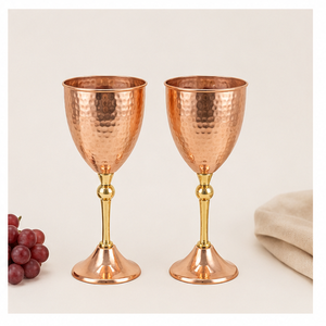 Handcrafted Pure <b>Copper</b> Wine Goblet With Brass Stand Hammered Finish Metal Wine Glass Antique <b>Copper</b> Drinking <b>Cup</b> For Barware - Product Image 4