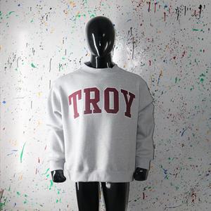 Sudadera TROY con cuello simulado, 450 GSM, nombre personalizado, bordado en aplique, corte holgado, 100% algodón, felpa francesa. - Product Image 3