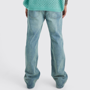 <b>Men's</b> Light Blue Straight-Leg <b>Jeans</b> Midweight Cotton Denim Casual Loose Fit Regular Wash Summer Style - Product Image 2