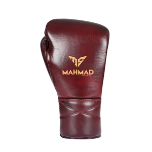 ถุงมือชกมวยหนังแท้ Mahmad แบบผูกเชือก ปรับสายรัดข้อมือได้ สำหรับผู้ใหญ่และเยาวชน อุปกรณ์ฝึกซ้อม สีแดงเบอร์กันดี สไตล์วินเทจ สำหรับการฝึกซ้อมและการต่อสู้ - Product Image 3