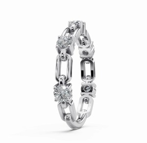 Anillo de Diamantes Matilda Everlinked en Oro de 9kt, 14kt o 18kt con Cinco Diamantes Cultivados en Laboratorio de 0.50 Quilates, Anillo de Aniversario o Boda - Product Image 6