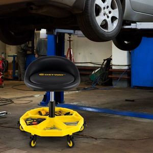 20 & 25 Inch <b>Height</b> <b>Adjustable</b> Rolling Garage <b>Stool</b> with Tool Tray Storage for Auto Repair Tool - Product Image 1