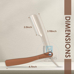 Fabricant de premier plan, vente en gros de rasoirs à lames droites en acier inoxydable de haute qualité avec manche en bois, dernier style, prix bas - Product Image 3