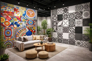 Azulejo Cerámico Cuadrado Antideslizante Moderno de 12 mm para Hotel, Apartamento, Villa SQA-PP123W - Product Image 5