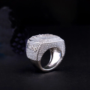 Custom Iced <b>Initial</b> Letter Moissanite Champion Hip Hop Bling <b>Ring</b> for Men's- Birthday Anniversary Gift in 925 Sterling Silver - Product Image 3