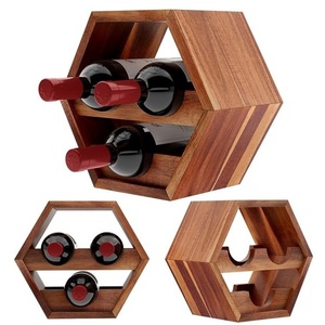 Estante para Vino Decorativo de Madera Natural, Organizador de Botellas de Vino para Ahorrar Espacio en la Despensa y la Encimera - Product Image 6