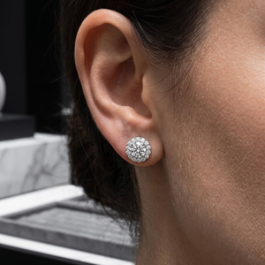 925 <b>Silver</b> Moissanite <b>Stud</b> <b>Earrings</b> Round Brilliant Iced Out Claw <b>Set</b> Ear <b>Studs</b> for Wedding Party Gift - Product Image 4