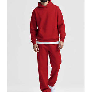 Sudadera con capucha de forro polar rosa para hombre y pantalones jogger, conjunto informal oversize para otoño, de color liso, tejido transpirable con diseño de bolsillos. - Product Image 5