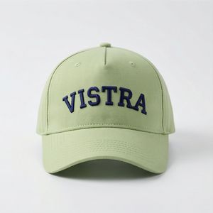 Gorra de Béisbol con Logotipo VISTRA Verde Pálido, Estilo Chic, Ajuste Perfecto, Apariencia Superior, Algodón Premium Transpirable, Uso Casual, Relajada, Verano - Product Image 1