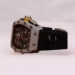 Luxury Diamond Octagon Case Men's <b>Mechanical</b> <b>Watch</b> Analog Roman Numeral Chronograph Rubber Band 45mm Dial Sapphire Crystal - Product Image 5