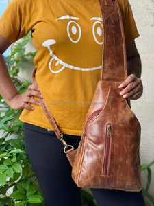 Sac à bandoulière en cuir pour hommes, sacoche à épaule, poitrine - Product Image 3