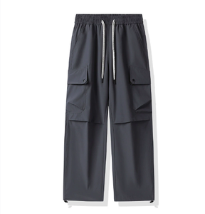 Pantalon cargo en polaire premium pour homme, épais et chaud pour l'hiver, avec logo brodé personnalisé, uni, vierge, pour la gym, le fitness et le sport - Product Image 1