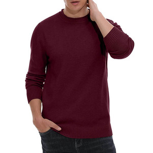 Pull en maille à col rond pour homme, couleur unie, coupe classique, décontracté, pour l'automne et l'hiver, en vente - Product Image 4