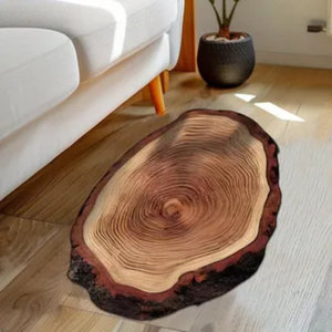 Alfombrilla de Baño Personalizada de Tierra de Diatomeas con Diseño de Grano de Madera Moderno, Súper Absorbente, de Secado Rápido y Antideslizante con Diseño de Anillos de Árbol - Product Image 1