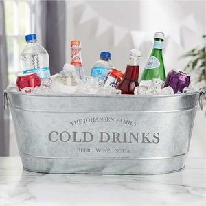 Galvanized Metal Ice Bucket Tub with Bottle Opener Large Beer Wine <b>Drink</b> Cooler Bucket for Party <b>Bar</b> Wedding Wholesale Supplier - Product Image 2