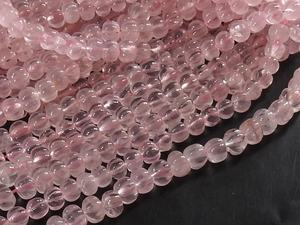 Perles rondes en quartz rose sculptées en forme de citrouille, 16 pouces, 7-8 mm environ, pierre naturelle, fabrication de bijoux, nouvelle arrivée - Product Image 3