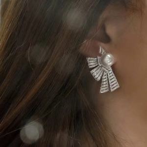 Pendientes de Perlas de Agua Dulce con Inyección de Oro de 14K, Diseño de Nicho de Lujo, Pendientes de Cristal para Mujer - Product Image 3