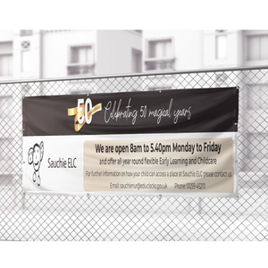 Bandera de Vinilo Personalizada para Aniversario, Letrero Publicitario para Exhibición de Pared a Valla, Bandera para Eventos Empresariales - Product Image 1
